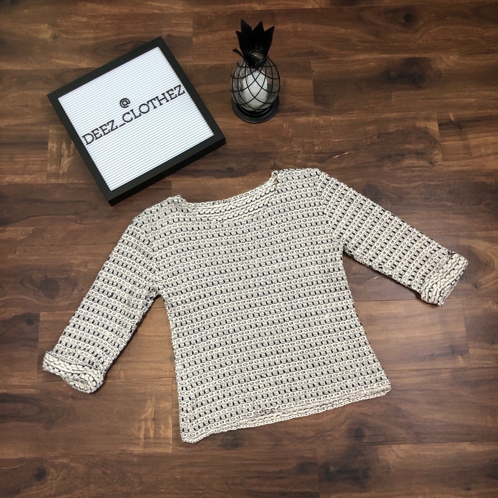 Black and White Striped Knit Sweater